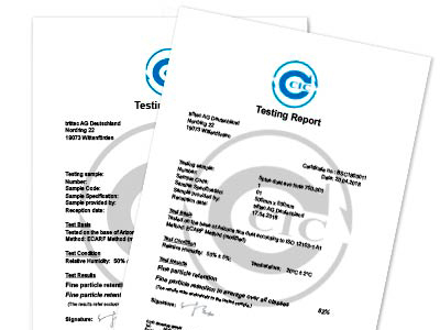 certificate of CCIC Testing Report